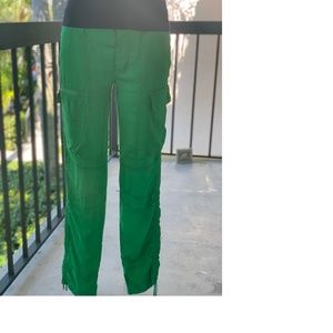 Polo Ralph Lauren Blue Label Cargo Satin Green Pants